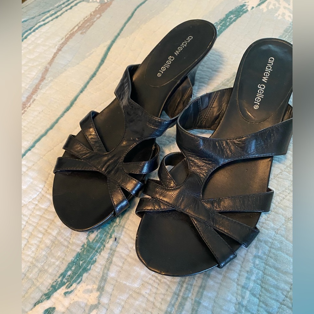 Andrew Geller Elegant Black Sandals size 9